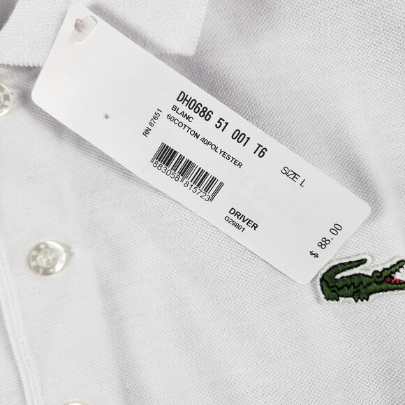 Lacoste White Shirt Large * - Picture 3 of 9